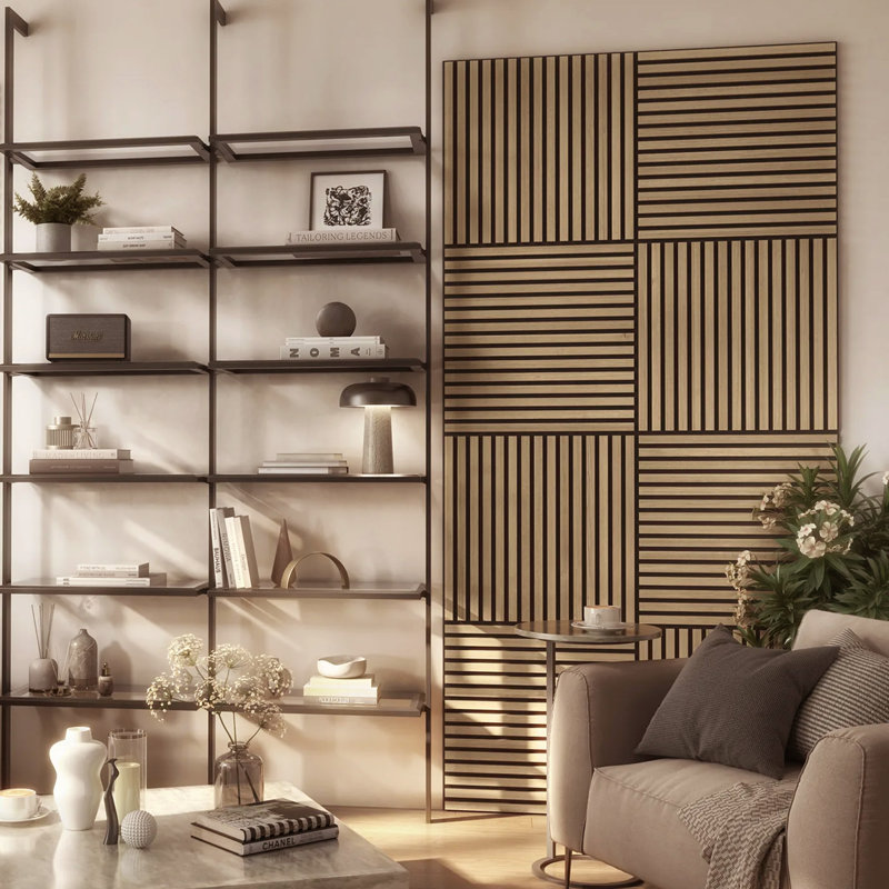 60 cm x 60 cm Acoustic Wall Paneling (4-pack), Natural Oak