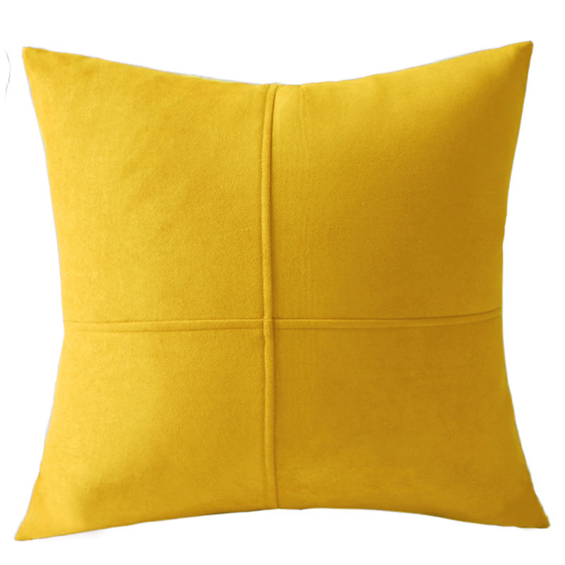 (Couvertures seulement) Ensemble de 2 housses de coussins décoratifs à deux tailles égales, H 18 po x l 18 po, Jaune clair