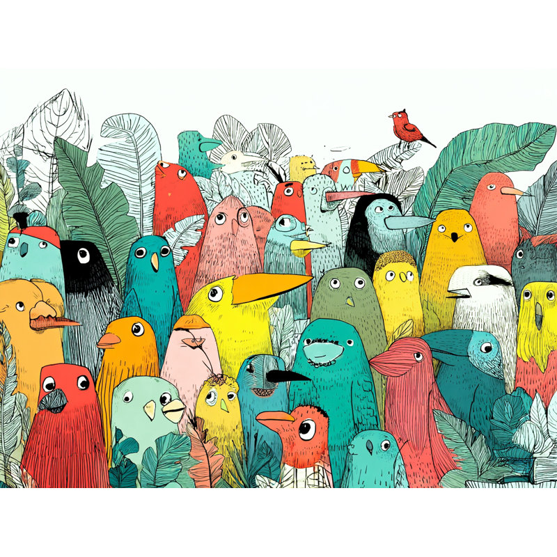 Colourful Canopy Gathering Wrapped Canvas Wall Art