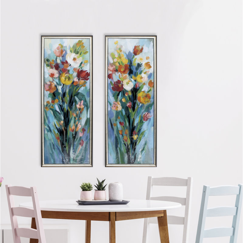 Fleurs vives hautes-ensemble de 2 reproductions d’art encadrées