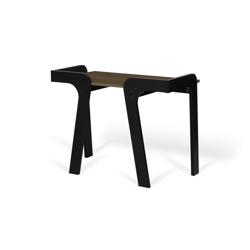Metal Base Writing Desk, Walnut Veneer 