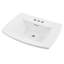 Lavabo de salle de bain piédestal rectangulaire en céramique blanc avec trop-plein 35,6 po Edgemere-36797880