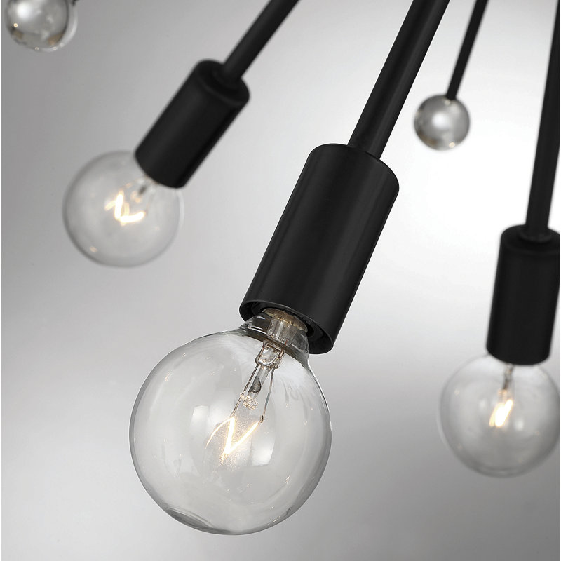 24-Light Chandelier, Noir