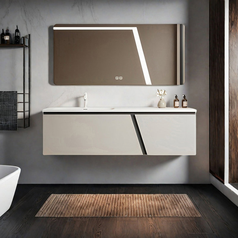 Simple and modern style bathroom cabinet, 19.68" H x 59.05" W x 21.65" D