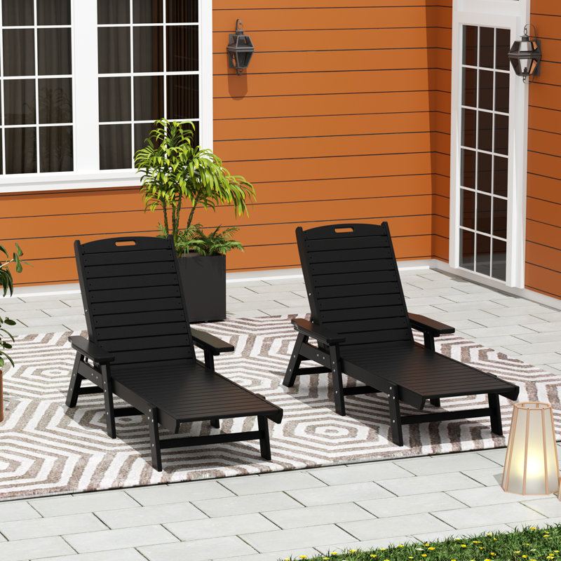 Chaise longue inclinable de 46,7 po Laguna, Noir