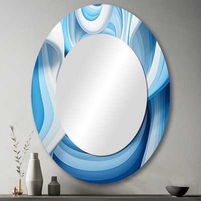 Miroir mural Op Art Blue Focus III