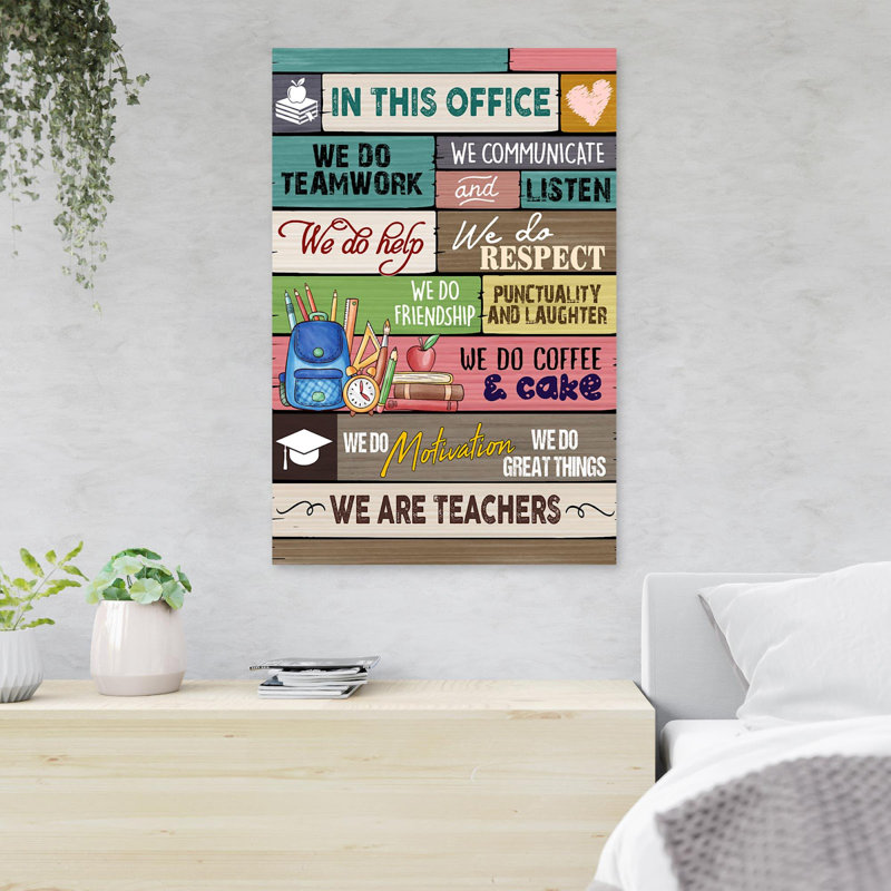 Office Office - In This Office We Do Teamwork We Hear We Do Respect - 1 pièce, reproduction d'art graphique sur toile tendue