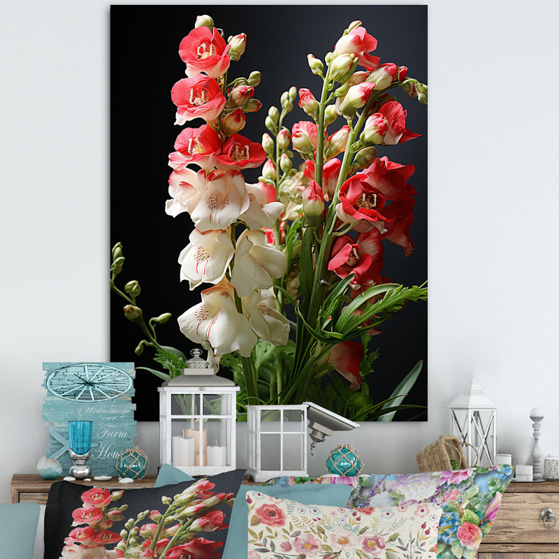 Snapdragons Serenade 2 - Snapdragons Wall Art, 32" H x 16" W x 1" D, Wrapped Canvas