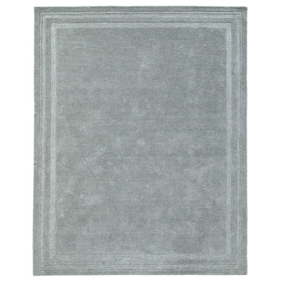 Handmade Polyester Gray Rug