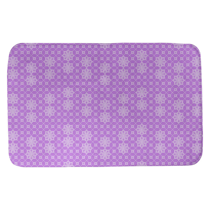 Tapis de bain en treillis Leffel, l 17 po x L 24 po, Mauve