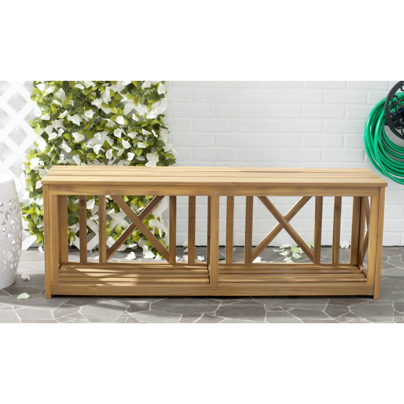 Morgane Solid Wood Storage Bench, Natural