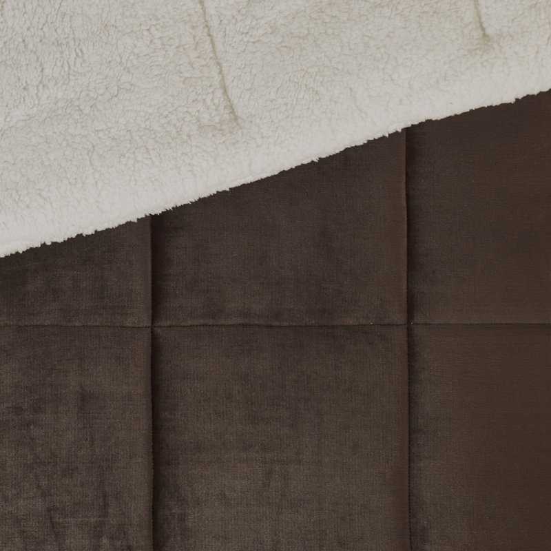 Ensemble d'édredon ultra-doux Alton, Brun/Ivoire, Queen Comforter + 2 Shams + 1 Decorative Pillow