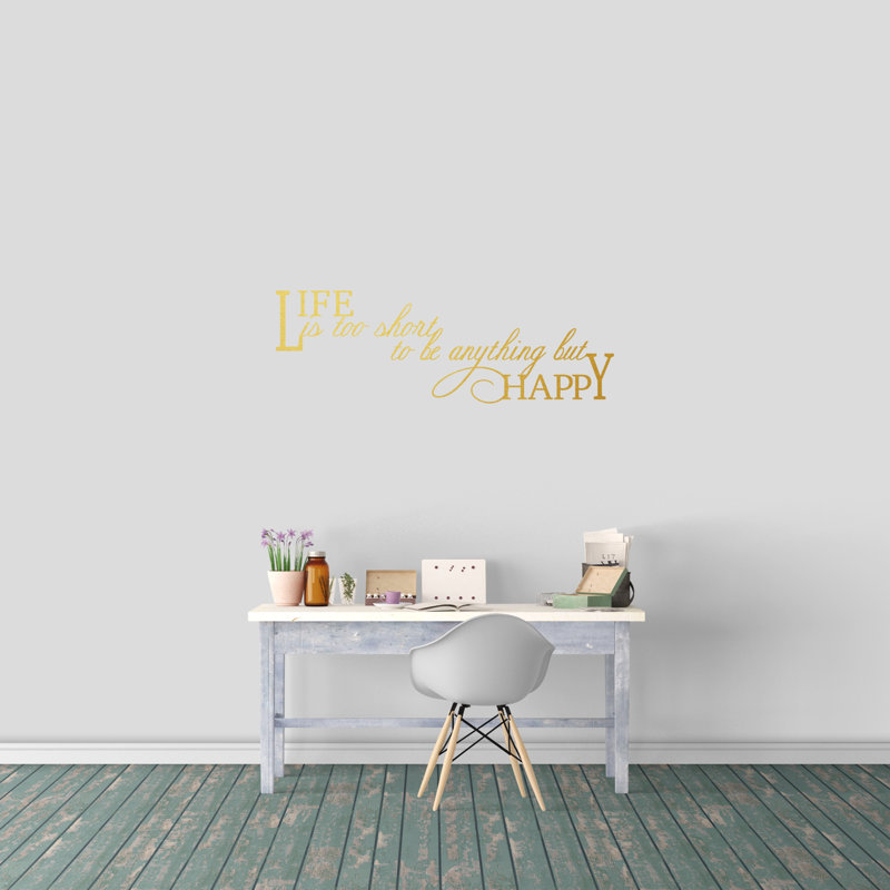 Décalcomanie murale "life is too short", Or