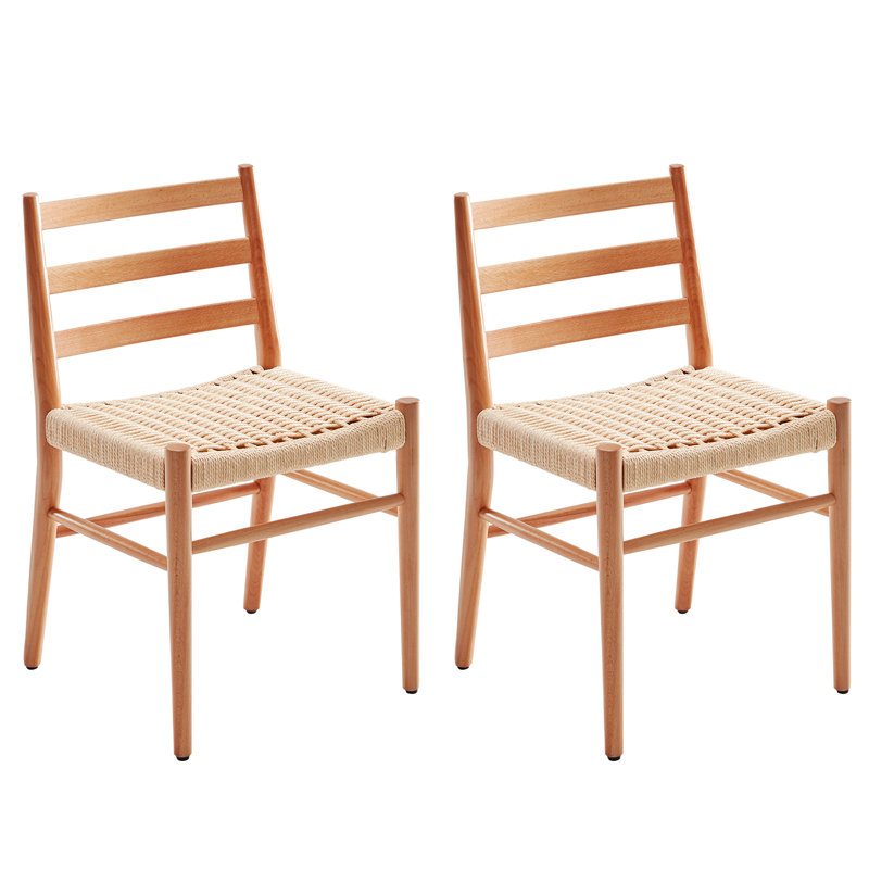Paper Rope Metal Sidechair, Natural, Beige