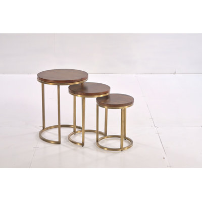 Abernathy Wood Top Nesting Table Trio