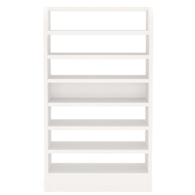 25.59" Width  White Shoe Rack, 8-Tier Tall Shoe Shelf, Wooden Shoe Storage Cabinet, White
