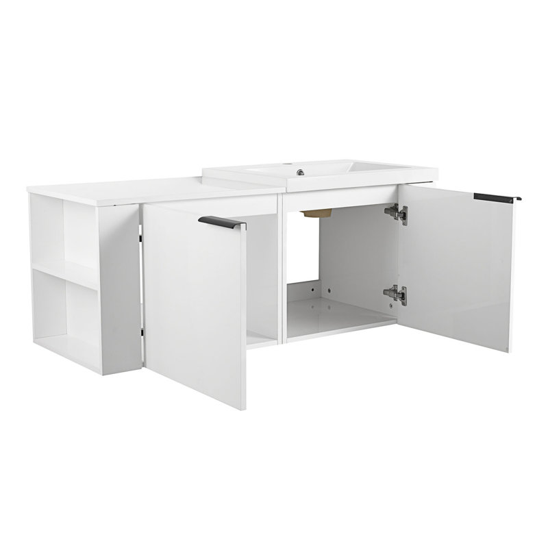 Meuble-lavabo moderne pour salle de bain, Chêne blanc Américain