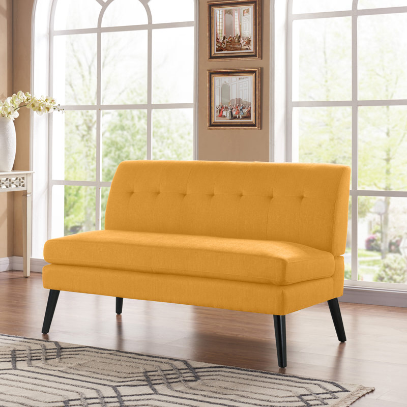 Causeuse Caleena, Tissu jaune moutarde