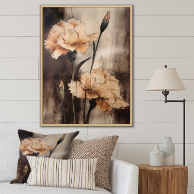 " Vintage Brown Carnations I "