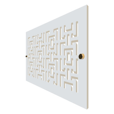Stellar Air White Wall And Ceiling Registers With Brass Screws- 2x8 (Duct Opening) 4x10 Overall Size - Oriental