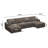 Bianca U-Shape 4 Seats Wide Plush Corduroy Modular Sofa Memory Foam Sectional With Storage For Living Room-755396557