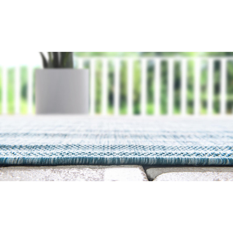Tapis d'extérieur Iris couleur océan, Rond 13 pi