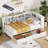 Wooden Twin Size Daybed With 2 Drawers, Storage Shelf & USB Charging Port-1612662807-1612662800