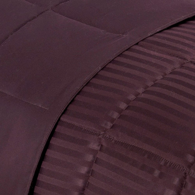 Twin Purple Cotton Reversible Down Alternative Blanket
