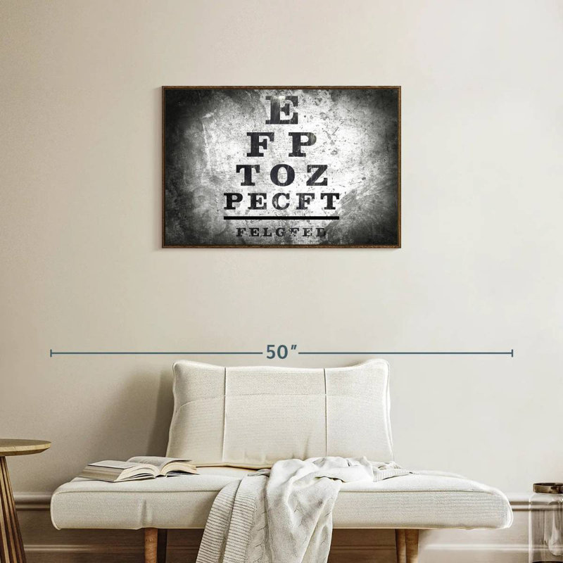 Optometry Test, 31" X 21", Floating Frame Walnut