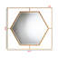 Miroir d'appoint mural en métal de forme hexagonale Wrenna