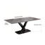 Grey Sintered Stone Dining Table with Black Carbon Steel Cross Legs, Modern Minimalist Design-2103281066