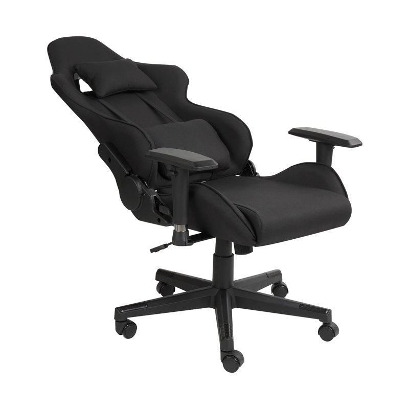 Inbox Zero Adjustable Reclining Ergonomic Swiveling PC & Racing Game Chair, Black