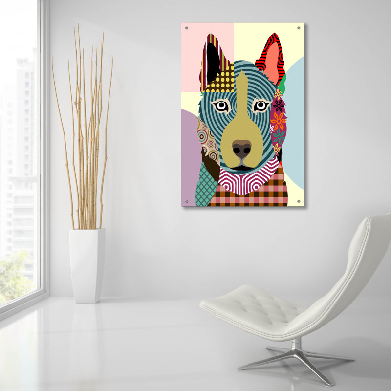 "Husky sibérien" par Lanre Adefioyue, H 36 po x l 24 po x P 0,2 po