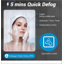 Miroir de salle de bain 36 x 28 pouces à DEL avec rétroéclairage, désembuage de 5 minutes, réflexion Full HD, gradation continue, CRI90 +, fonction mémoire, antibuée-116112557