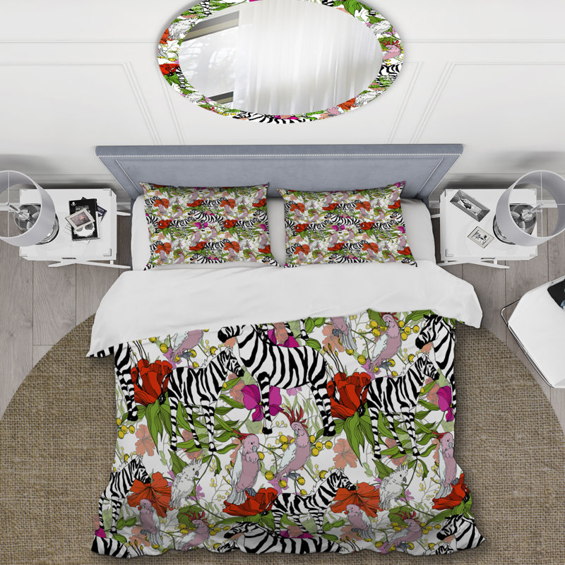 Ensemble de housse de couette en microfibre noir / blanc / vert 3 pièces, Housse de couette pour très grand lit et 2 très