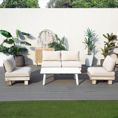 Lieny 5 Piece Outdoor Sofa Seating Group With Cushions