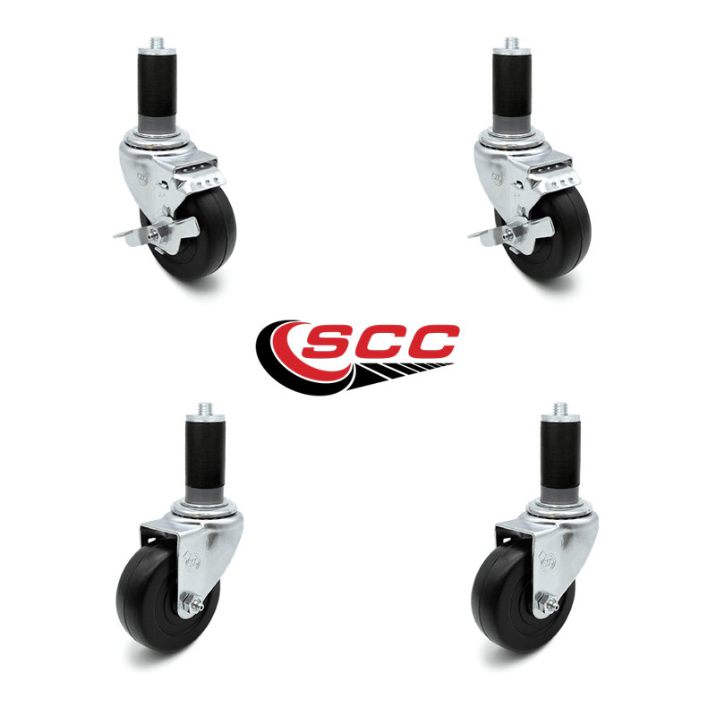 4-Piece Hard Rubber Caster Set