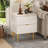 Fluted Wood Nightstand with Charging Station, 2 Drawers, USB Ports and Outlets, Gold Accent, for Bedroom, Living Room, or Office-1001152783