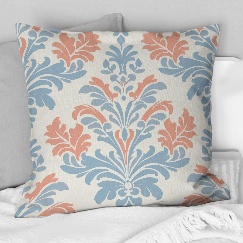 Coussin Damask, H 16 po x l 16 po, Carrée