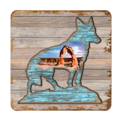 Wood Square 4 Piece Coaster Set