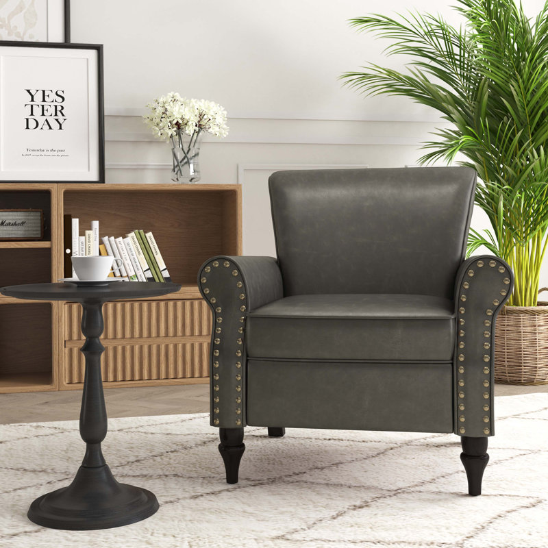 Fauteuil Enoks, Similicuir gris