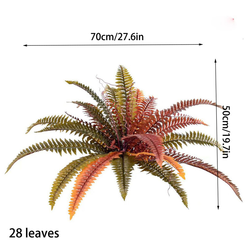 Bouquet de fougères artificielles pour l'extérieur, H 19,7 po x l 27,6 po x P 27,6 po