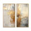 «Modern Coastal Beige And Gold River - Coastal Ocean», ensemble de 2 impressions sur toile-1487518226-1487518229