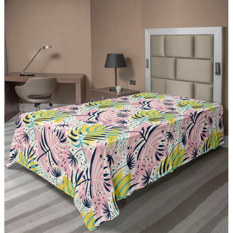 Drap plat à motif floral bohème Ambesonne