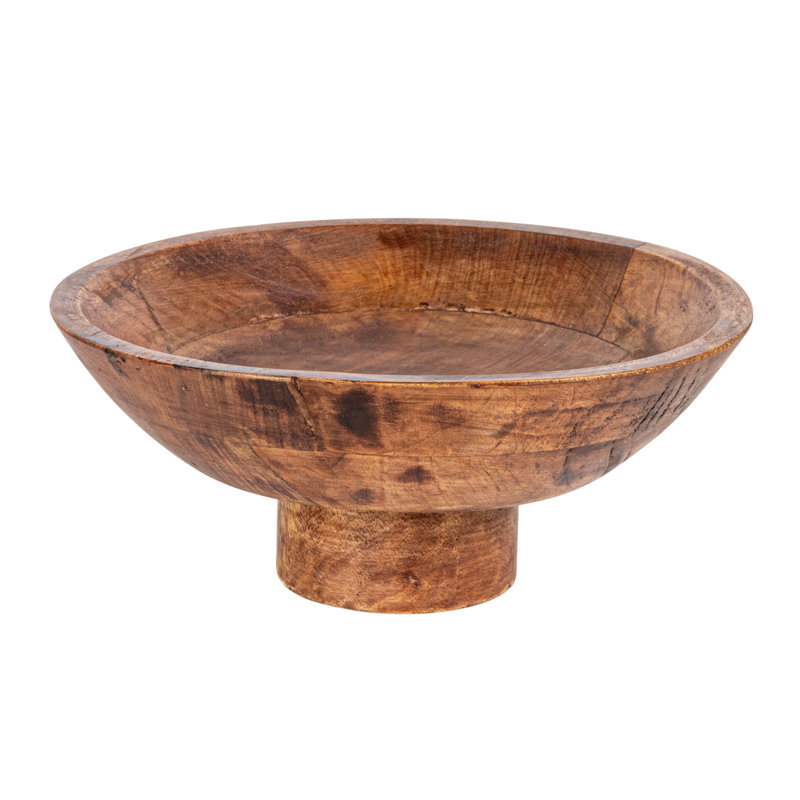 Allyce Mango wood footed bowl, Walnut