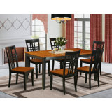 Rosalind Wheeler DeSoto 7 - Piece Butterfly Leaf Rubberwood Solid Wood ...