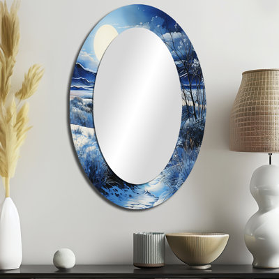 Miroir décoratif ovale sur métal Desert Whispering Sands - Paysages