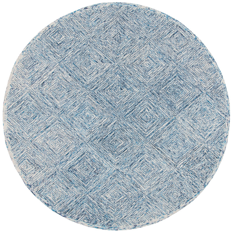 Didonato Hand Tufted Wool Geometric Rug, Round 7'