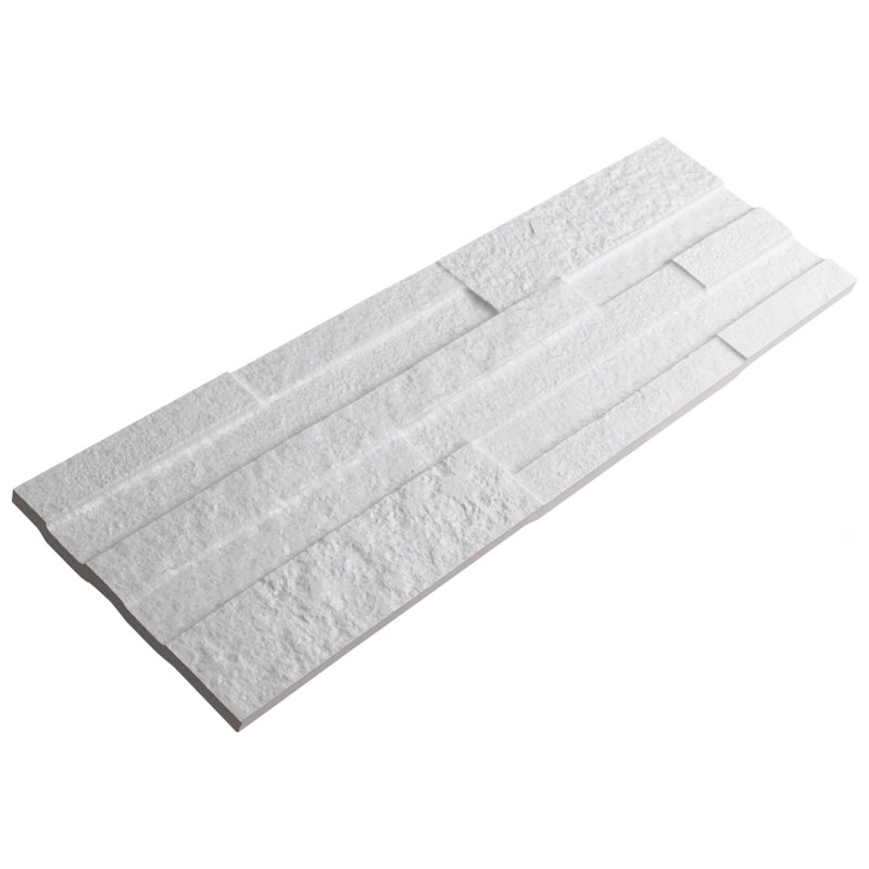 Tikal 7" x 20" Ceramic Stone Look Wall Tile, White