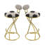 Ensemble de 2 tabourets de bar rembourrés à hauteur de comptoir pour îlot de cuisine en métal-760403827